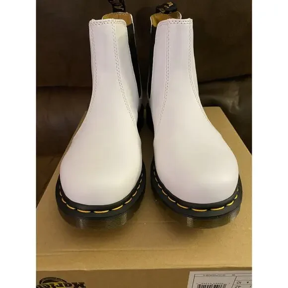 Dr Martens 2976 White Smooth Leather Chelsea Boots Shoes Sz 9 And 10 Available - Picture 7 of 10